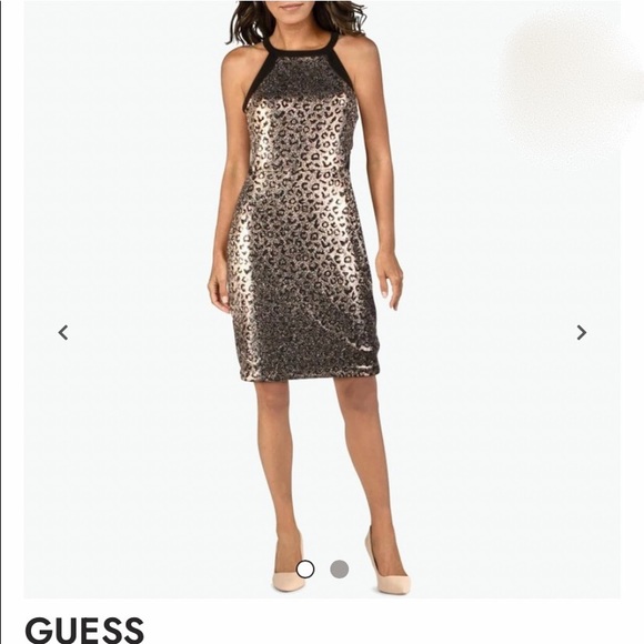 Guess metallic halter cocktail dress sz 10 - Picture 1 of 6